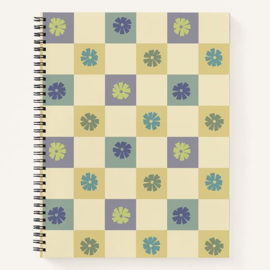 Gelbe violette Blume Karos Notizblock (Vorderseite)