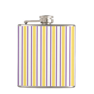 Gelbe, violette und weiße Bonbonstreifen Flachmann