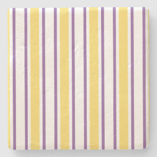 Gelbe, violette und weiße Bonbonstreifen Steinuntersetzer