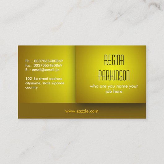 gelbe Visitenkarte (Vorderseite)