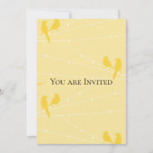 Gelbe Vögel auf einem Draht Einladung (Vorderseite)