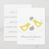 Gelbe Vögel, die sprechen, verließ eine Note Hinweiskarte (Vorne/Hinten)