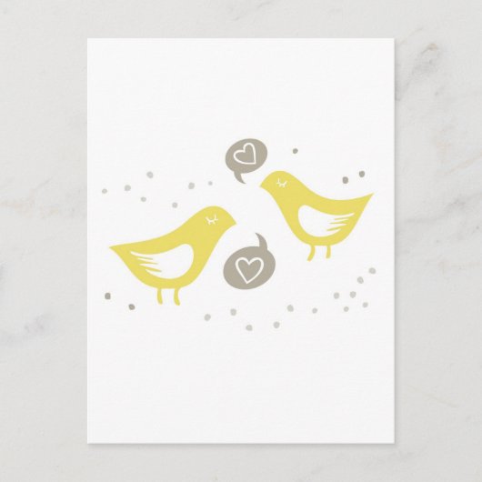 gelbe Vögel, die über Liebe sprechen Postkarte (Vorderseite)