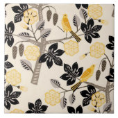 Gelbe Vögel Fliese (Vorderseite)