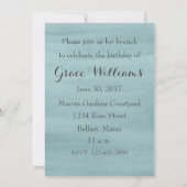 Gelbe Vögel Graue Geburtstagsparty Einladung (Rückseite)