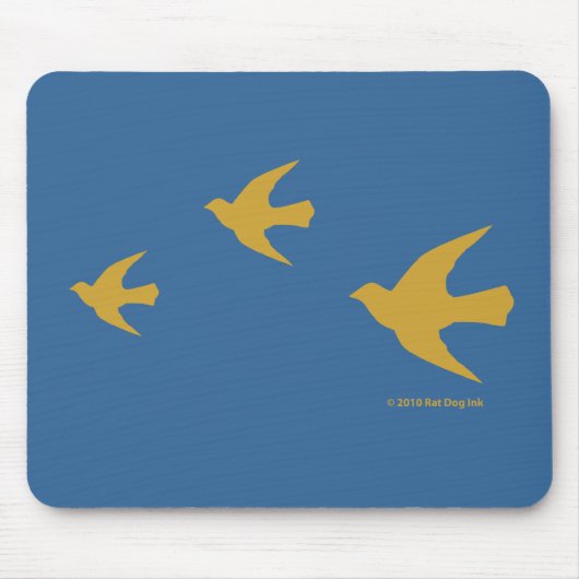 Gelbe Vogel-Mausunterlage Mousepad (Vorne)