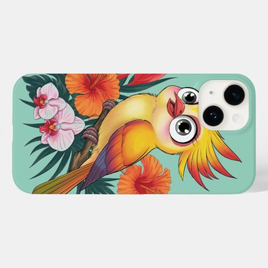 Gelbe Vögel mit Blume Case-Mate iPhone Hülle (Rückseite (Horizontal))