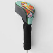 Gelbe Vögel mit Blume Golf Headcover (angewinkelt)