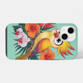 Gelbe Vögel mit Blume iPhone Hülle (Rückseite (Horizontal))