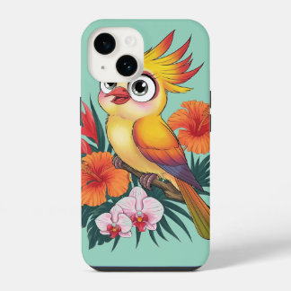 Gelbe Vögel mit Blume iPhone 14 Hülle