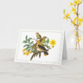 Gelbe Vögel mit botanischen Blume Karte (Gelbe Blume)