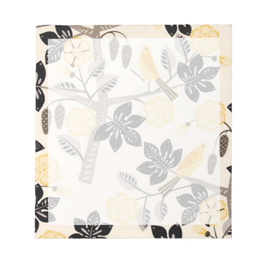 Gelbe Vögel Notizblock (Vorderseite)