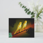 GELBE VÖGEL POSTKARTE (Stehend Vorderseite)