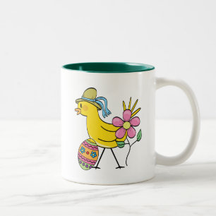 Gelbe Vogel-T - Shirts und Geschenke Ostern Zweifarbige Tasse