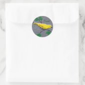Gelbe Vogelkleber Runder Aufkleber (Tasche)