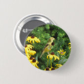 Gelbe Vogelknopf Button (Vorne & Hinten)