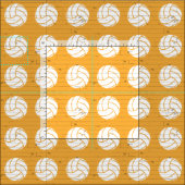 Gelbe Volleyball-Holzfußboden Gemustert Stoff (Kachel)