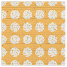 Gelbe Volleyball-Holzfußboden Gemustert Stoff