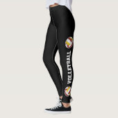 Gelbe Volleyball-Text auf Beinmädchen Leggings (Links)