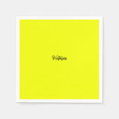 Gelbe Vollfarbenneoname oder Text löschen Serviette (Vorderseite)