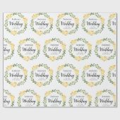 Gelbe W/C-Blume - Namen und Datum der weißen Hochz Geschenkpapier (Flach)