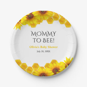 Gelbe Waben-Mommy-to-Bee-Baby-Party Pappteller