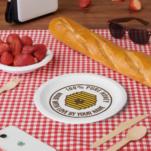 Gelbe Wabenplatten Pappteller (Picknick)