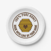 Gelbe Wabenplatten Pappteller (Vorderseite)