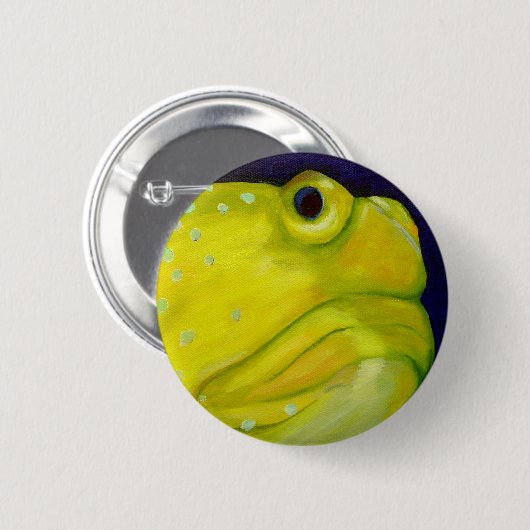 Gelbe Wächtergoby-Fische Button (Vorne & Hinten)