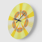 Gelbe Wall-Uhr - Erde-Natur-2-Spitzen-Lüfter Große Wanduhr (Winkel)