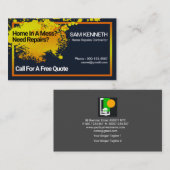 Gelbe Wandfarbe Spritzer Zuhause Reparatur Visitenkarte (Vorne/Hinten)