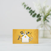 gelbe Wandtextur | Zuhause Reparaturwerkzeuge Visitenkarte (Stehend Vorderseite)