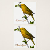 Gelbe Warbler "Nature's Gold" gedruckte Kunstkarte (Vorne & Hinten)