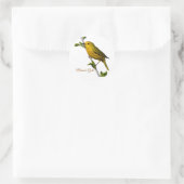 Gelbe Warbler "Nature's Gold" gedruckte Kunstkarte Runder Aufkleber (Tasche)