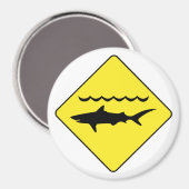 Gelbe "Warnhaie": Rundmagnet Magnet (Vorderseite/Rückseite)