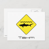 Gelbe Warnhaie - Schild Tahiti Postcard Postkarte (Vorne/Hinten)