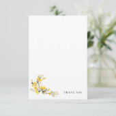 Gelbe Wasserfarbe Blütenblume Einfache Blankenhoch Dankeskarte (Stehend Vorderseite)
