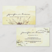 Gelbe Wasserfarbe botanische ätherische Öle Blätte Visitenkarte (Vorne/Hinten)