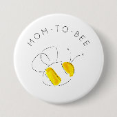 Gelbe Wasserfarbe Buzzing Hummeln Mama zu Biene Button (Vorderseite)