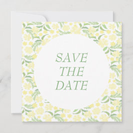 Gelbe Wasserfarbe Elegante Hochzeit mit Flora Save The Date