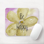 Gelbe Wasserfarbe Happy Blume Mousepad (Mit Mouse)