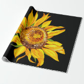 Gelbe Wasserfarbe Sonnenblume Geschenkpapier (Ungerollt)
