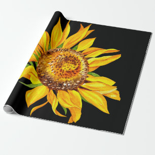 Gelbe Wasserfarbe Sonnenblume Geschenkpapier