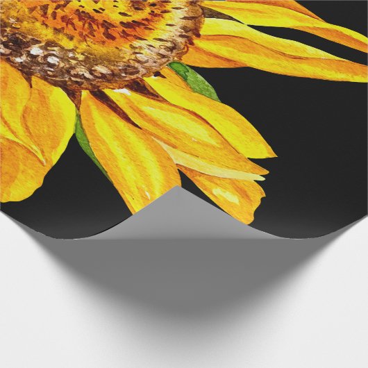Gelbe Wasserfarbe Sonnenblume Geschenkpapier (Ecke)