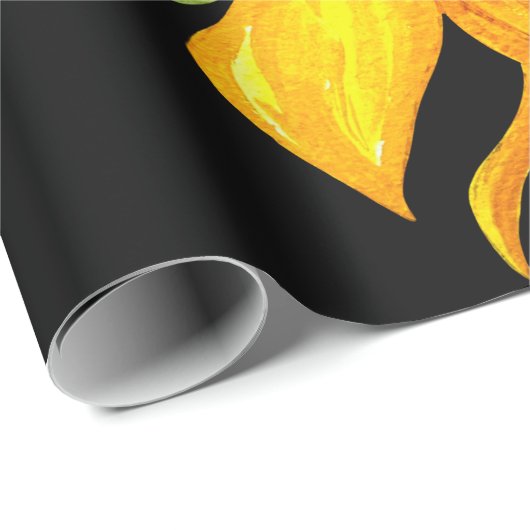 Gelbe Wasserfarbe Sonnenblume Geschenkpapier (Rolleneckpunkt)