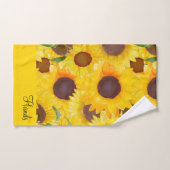 Gelbe Wasserfarbe Sonnenblumen Badhandtuch Set (Handtuch)