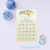 Gelbe Wasserfarbe Sonnenblumen Brautparty Bingo Flyer (Einzeln)