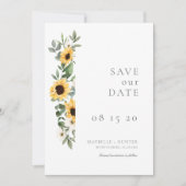 Gelbe Wasserfarbe Sonnenblumen und Hochzeit von Wi Save The Date (Vorderseite)