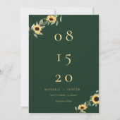 Gelbe Wasserfarbe Sonnenblumen & Wildblume Moderne Save The Date (Vorderseite)