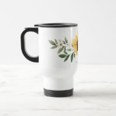 Gelbe Wasserfarben Sonnenblumen und Wildblume Mono Reisebecher (Links)